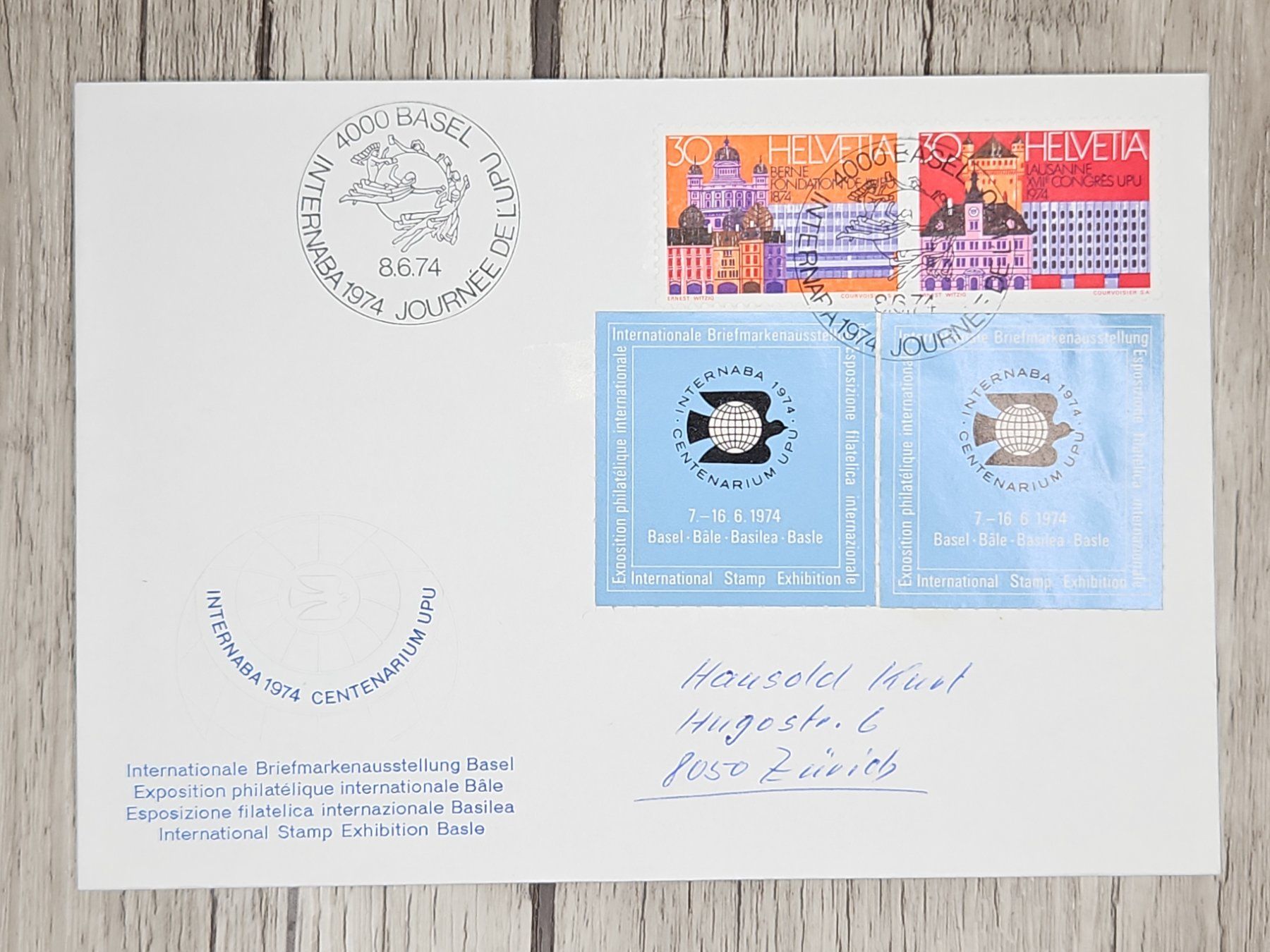 Tutti i francobolli: CL11 Enveloppe + Timbre Suisse 1974 – Usato da Cousset venduto da Patrick_Collections