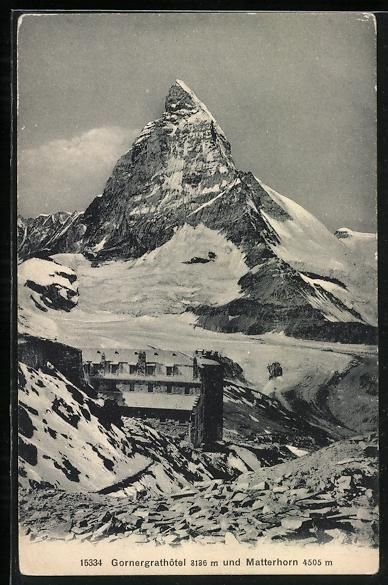 Ansichtskarten: Gornergrathotel und Matterhorn im Schnee – Gebraucht aus Berlin von bartko-reher