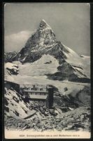 Gornergrathotel und Matterhorn im Schnee