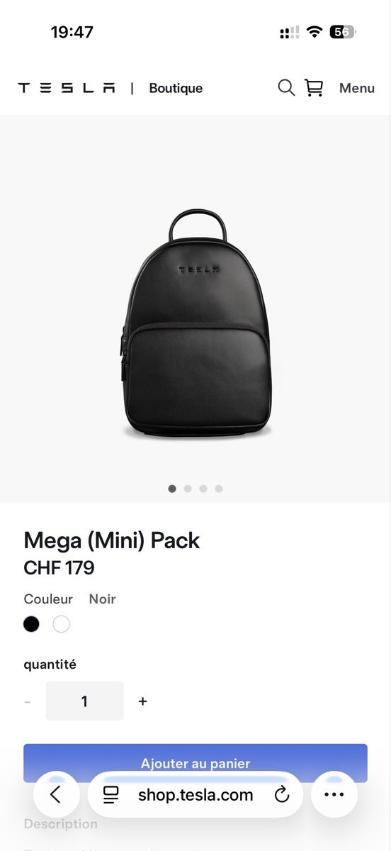 Sacs à dos: Mega Mini Pack Tesla  – Neuf avec emballage d'origine à Bernex par pre_hbr2