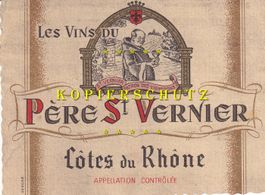Etikette für Wein - Père St-Vernier (Côtes du Rhône) /bd