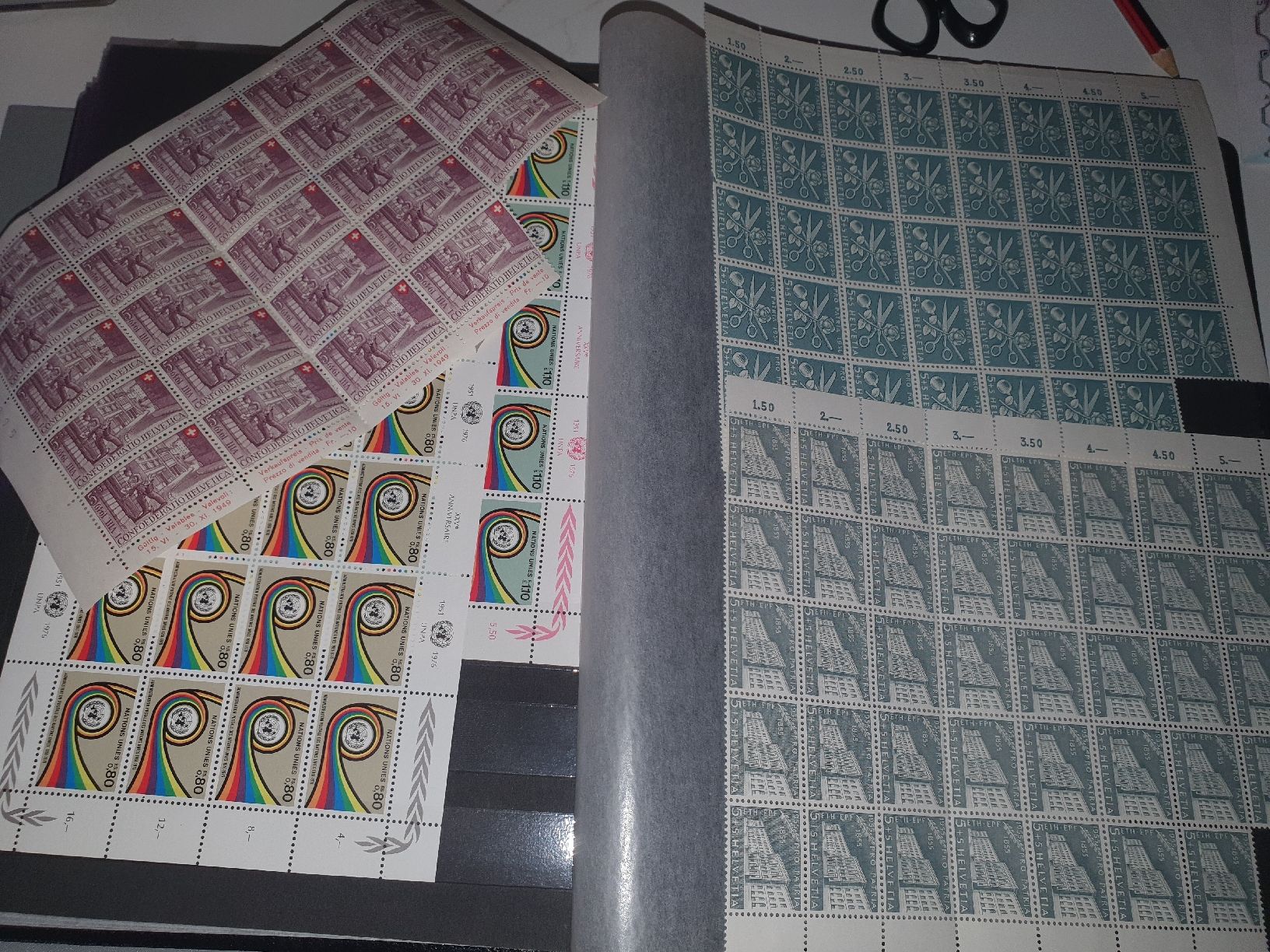 Alle Briefmarken: 2 Alben mit Bogenstücken kat. ca 1700 – Gebraucht aus Altstätten SG von Pixi06
