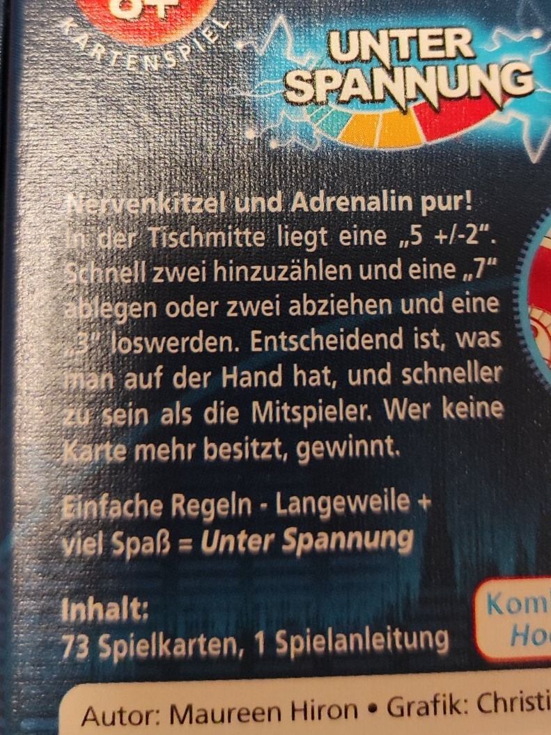 Amigo Spiele: Kartenspiel Unter Spannung – Gebraucht aus Silvaplana von Suomi3101 2