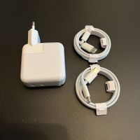 35W Duo Netzteil USB-C + 2x1m Lightning Ladekabel iPhone
