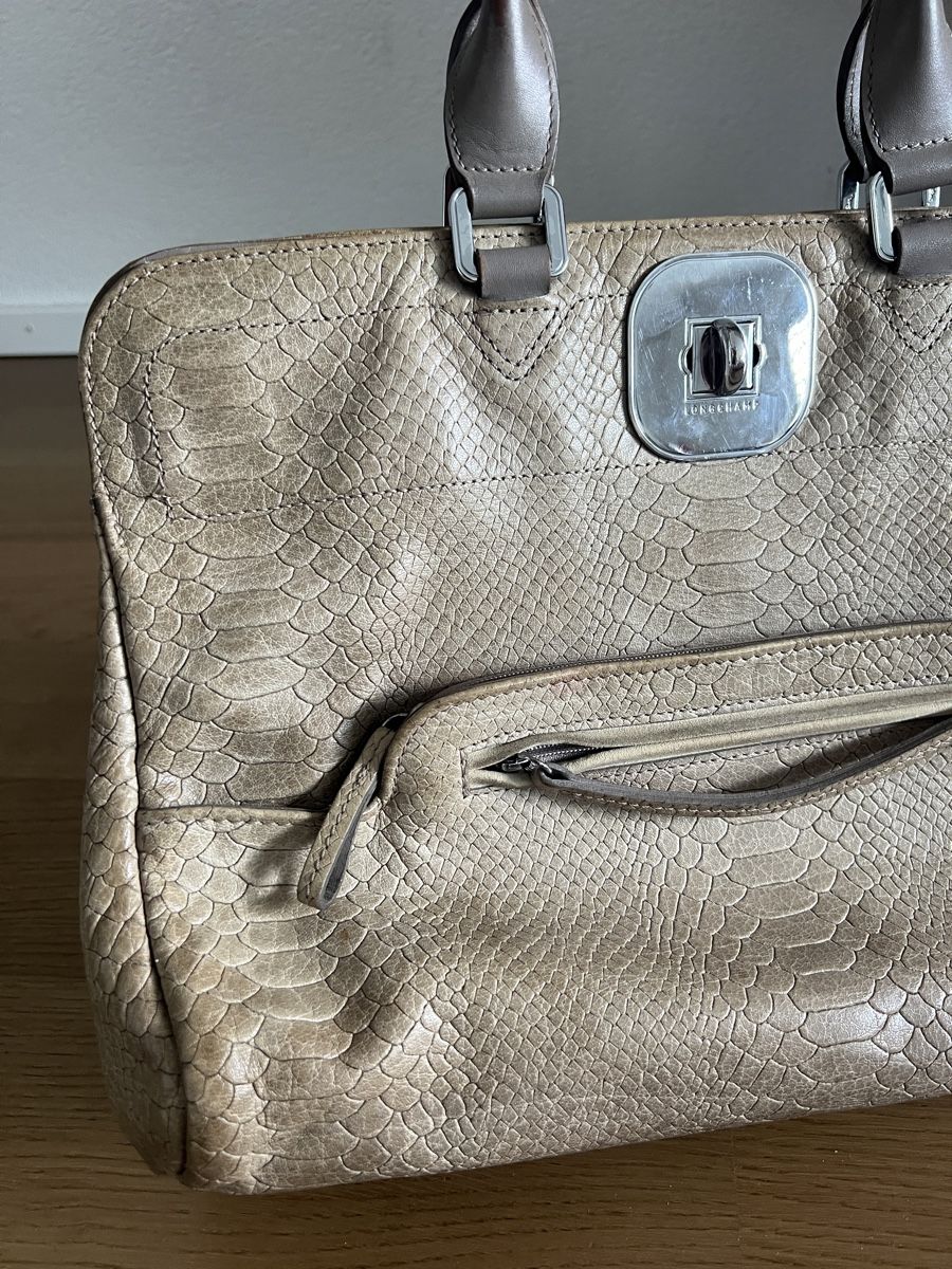 Longchamp Taschen für Damen: Sac Longchamp Gatsby - cuir serpent & intérieur léopard – Gebraucht aus Lausanne von Stephaniesdressing 2
