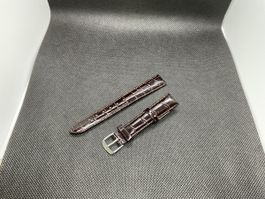 Cinturino in pelle marrone scuro 16mm