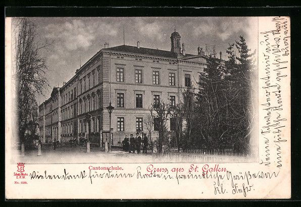 Cartoline postali: AK St. Gallen, Ansicht der Cantonsschule – Usato da Berlin venduto da bartko-reher