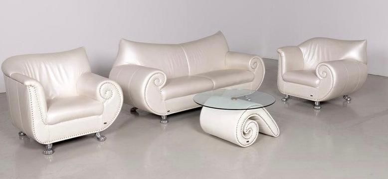 Bretz Divani: BRETZ SOFA, SESSEL, GLASTİSCH WEİSS im Set oder Einzel – Usato da Zürich venduto da Yuece