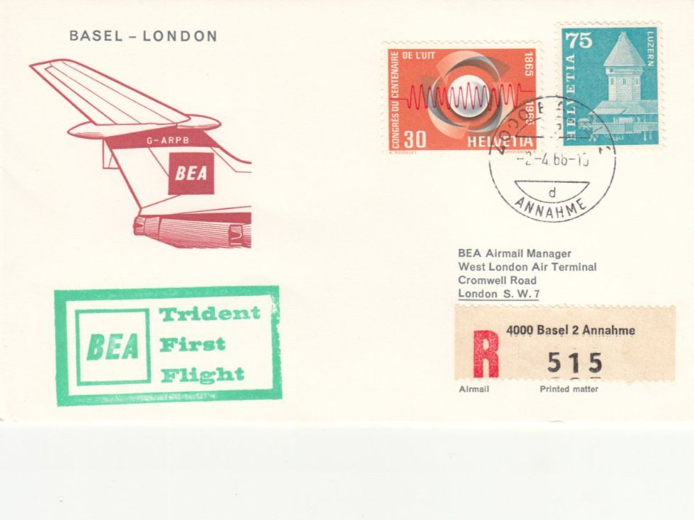 Tutti i francobolli: SLH RF 66.6b Basel-London – Usato da Bürglen TG venduto da StampGraf