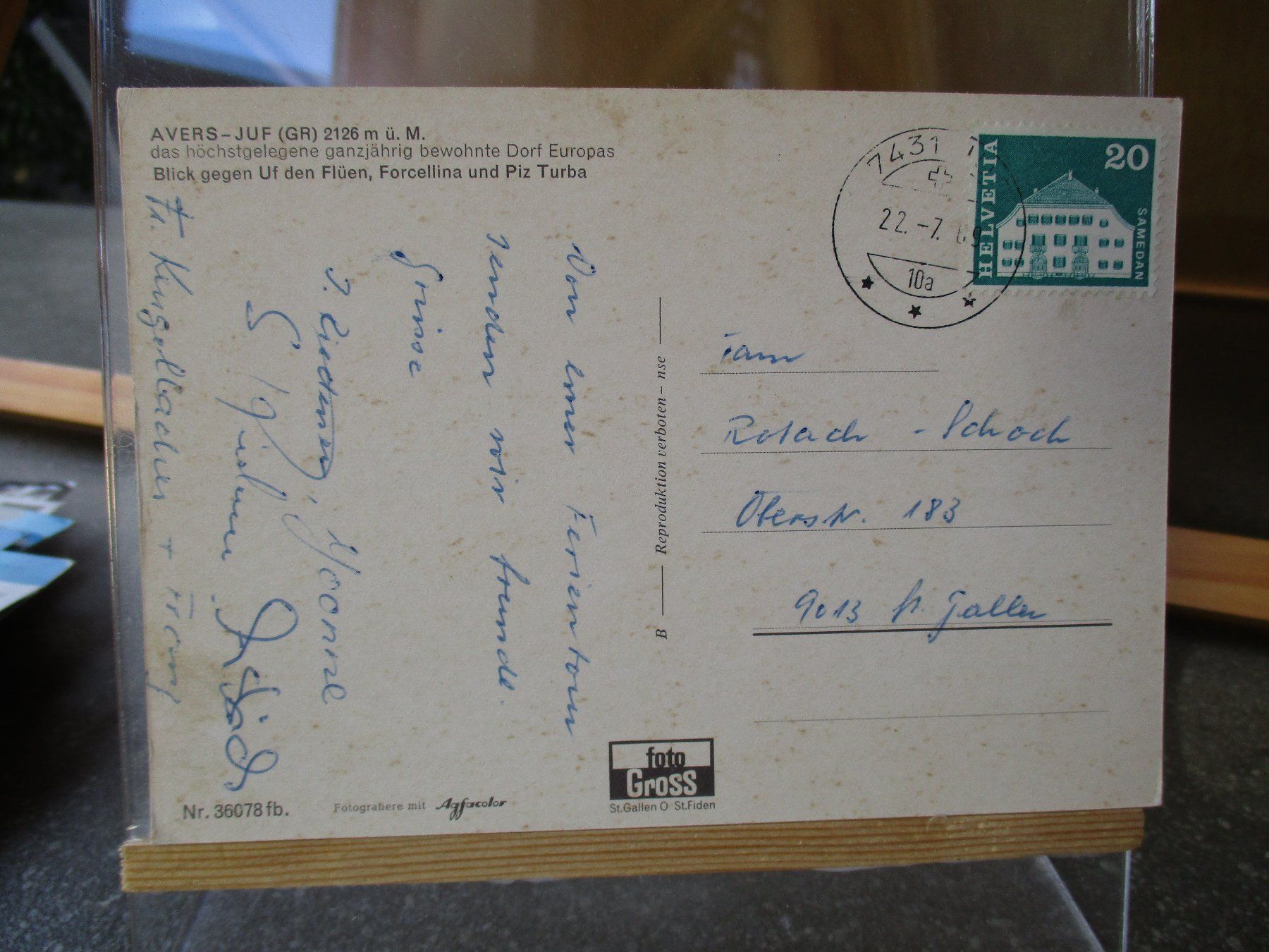 Ansichtskarten: Avers Juf Postkarte  2 – Gebraucht aus Felsberg von sanwill 1