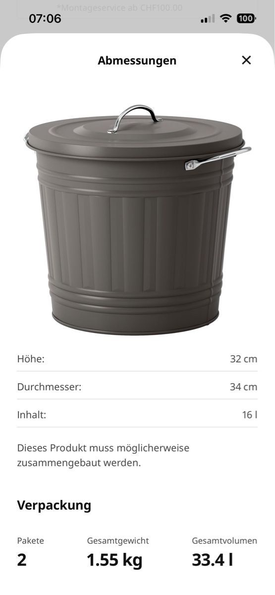 Ikea Cestini per rifiuti: IKEA KNODD Apfaleimer – Usato da Bern venduto da Dafi7 5