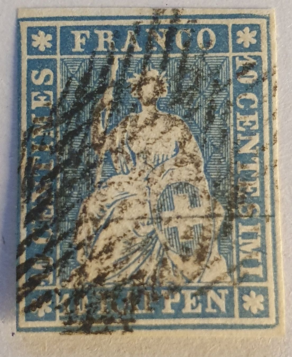 Tutti i francobolli: 23A3.c mit Befund Kat. 110.- – Usato da Balgach venduto da SIMEON27