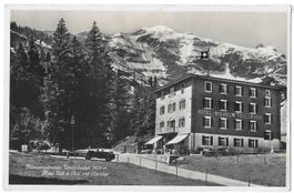 Urnerboden Hotel Tell & Post altes Auto Hotelstempel