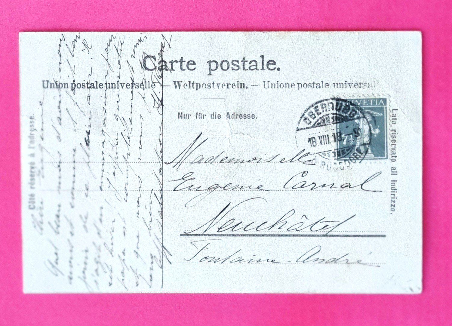 Cartoline postali: Oberburg - Wirtenmoos - 1918 – Usato da Rothrist venduto da RROENK 1