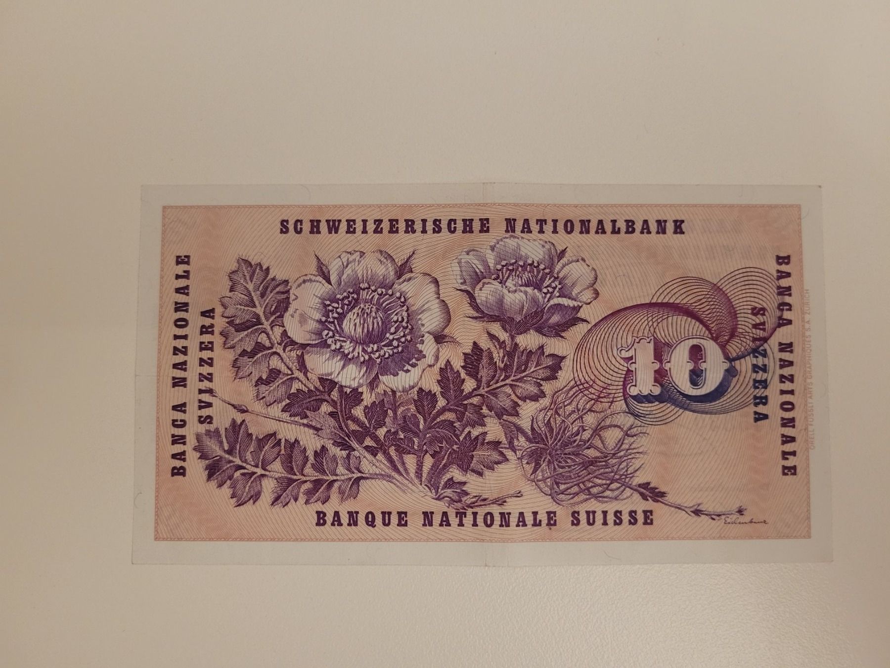 Banknoten: Schweiz 1972 10 Franken – Gebraucht aus Inwil von Flower2325 1