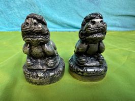 Vintage Pair  Miniature Chinese Tibetan silver plated