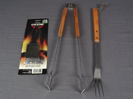GRILLZUBEHÖR Zange, Gabel und Bürste