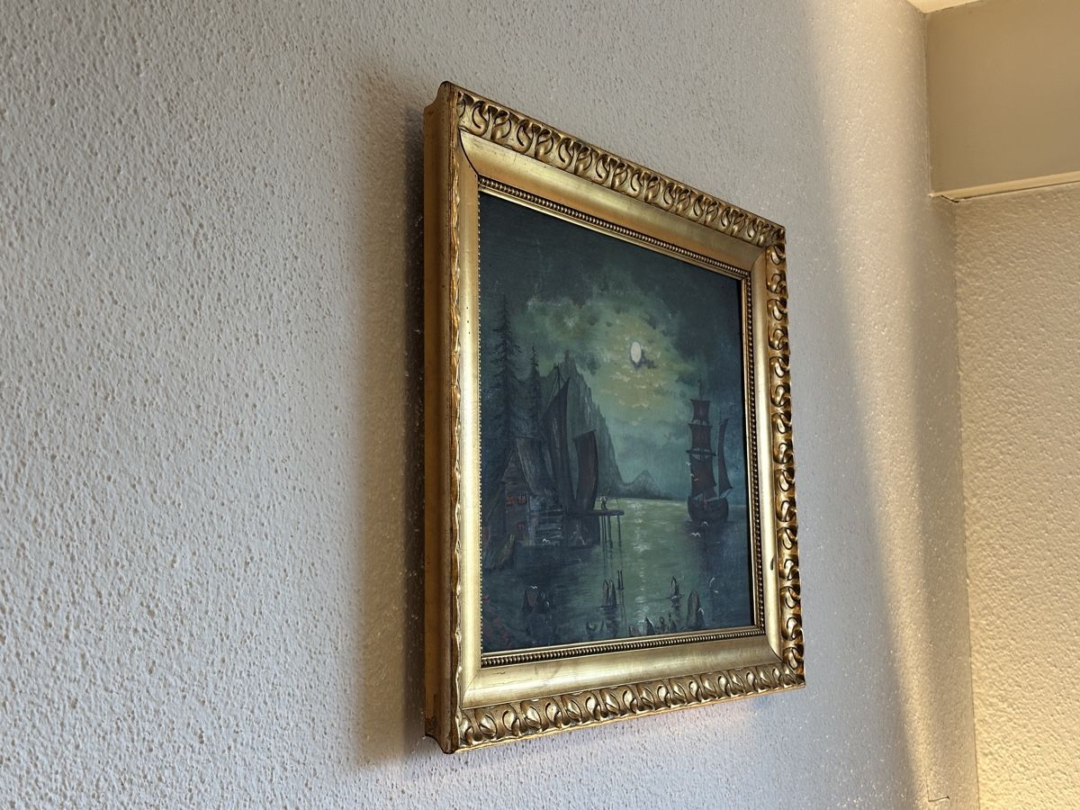 Gemälde: Ölbild Mondschein Segelschiffe 1926 – Gebraucht aus Hinwil von sin_9j5s 2