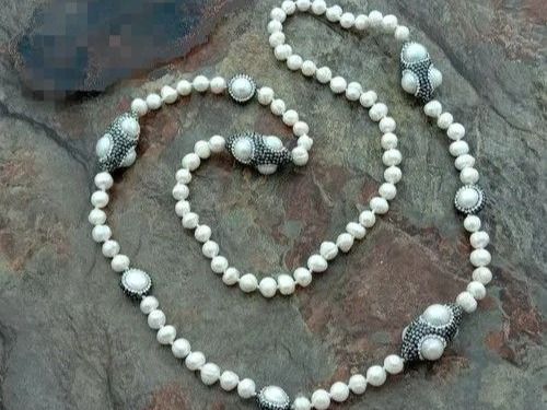 Ketten: Statement 96cm weiss Perlen Kette Echt Collier Perle blanche – Neu (gemäss Beschreibung) aus Prilly von ilyria73 5