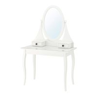 HEMNES Frisiertisch mit Spiegel, weiß, 100x50 cm