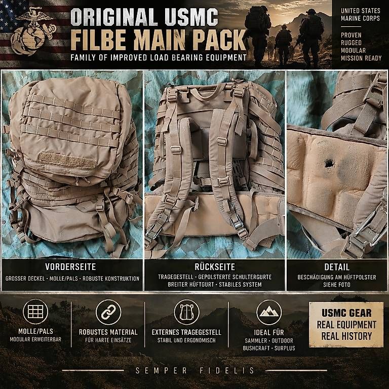 Zaini: originalen USMC FILBE Main Pack – Usato da Rothenfluh venduto da tho_rly2