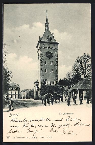 Cartes postales: AK Basel, Passanten am St. Johanntor – D'occasion à Berlin par bartko-reher