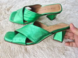 PEDRO MIRALLES 36 SANDALE PUMPS LEDER GRÜN SPAIN NP 290 CHF
