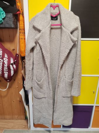 Zara Knit Strickmantel beige Groesse S guter Zustand