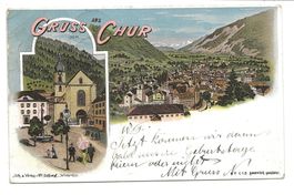 Gruss aus Chur (GR) Dom - Schlumpf-Litho Nr. 113 - 1899