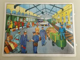 Affiche scolaire n°19 A La Gare & n°20 Sur La Route