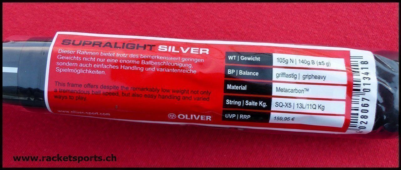 Schläger: Oliver Supralight Silver – Neu und originalverpackt aus Villnachern von racketsports 5