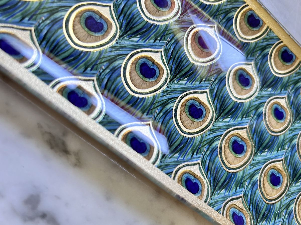 Piatti di portata: Peacock Feather Design Glass Tray – Nuovo (secondo la descrizione) da Biel/Bienne venduto da zit_v5yc 4