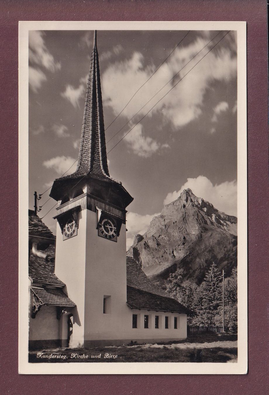 Cartoline postali: KANDERSTEG - Kirche - Birre – Usato da Pully venduto da nicecards
