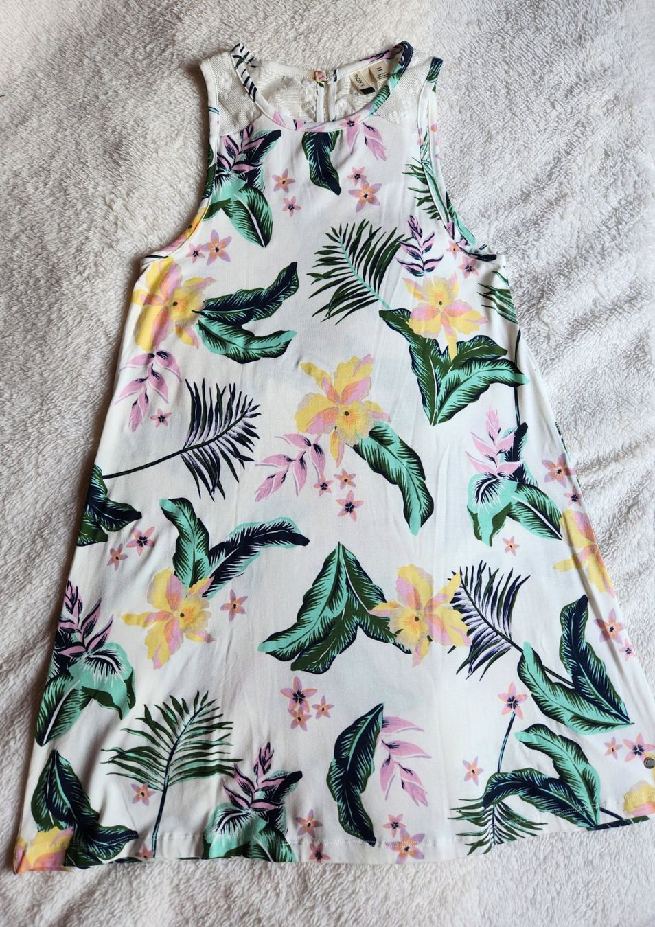 Roxy Kleider: Robe Roxy imprimé tropical blanc taille S new – Neu (gemäss Beschreibung) aus Neuchâtel von Virg30 1
