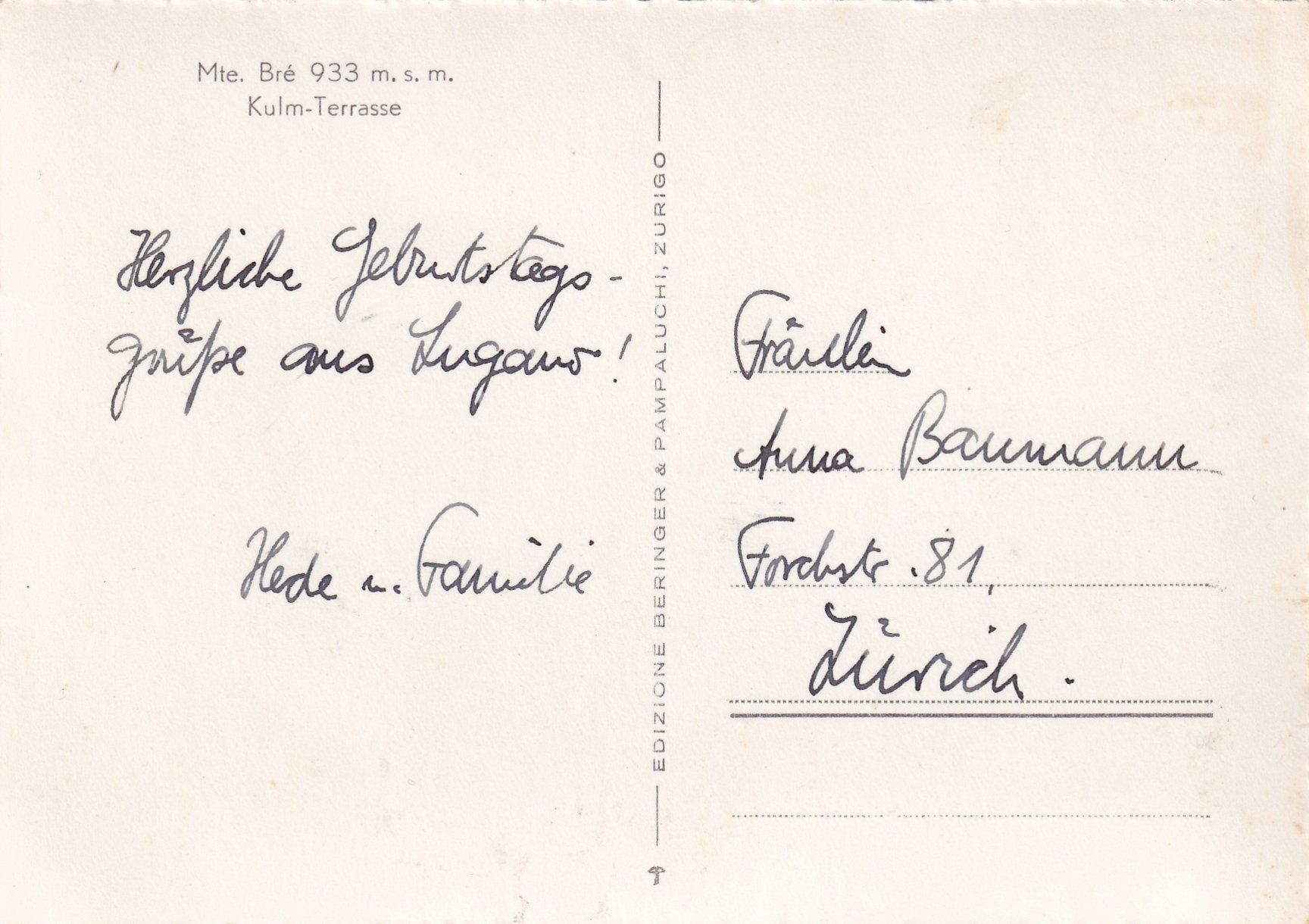 Cartoline postali: Lugano (Vista generale) /ba – Usato da Hombrechtikon venduto da Rudolf07 1