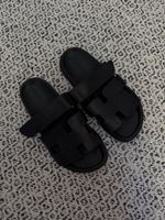 Stylish Black Hermes Sandals - Size 46 