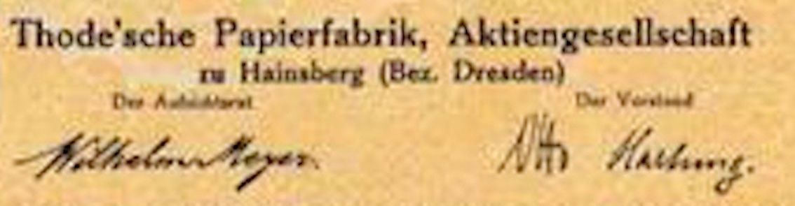 Dokumente: Thode'sche Papierfabrik AG zu Hainsberg - 1925 – Gebraucht aus Solothurn von Sgasche 1