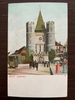 BASEL Spalentor, belebt, TRAM / STRASSENBAHN nach Birsfelden