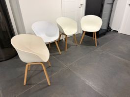 Chaises design blanches bois lot de 4 bon état