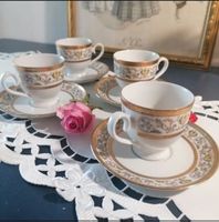 4 Kaffee Tassen mit Unterteller, Superschön Vintage Seltmann