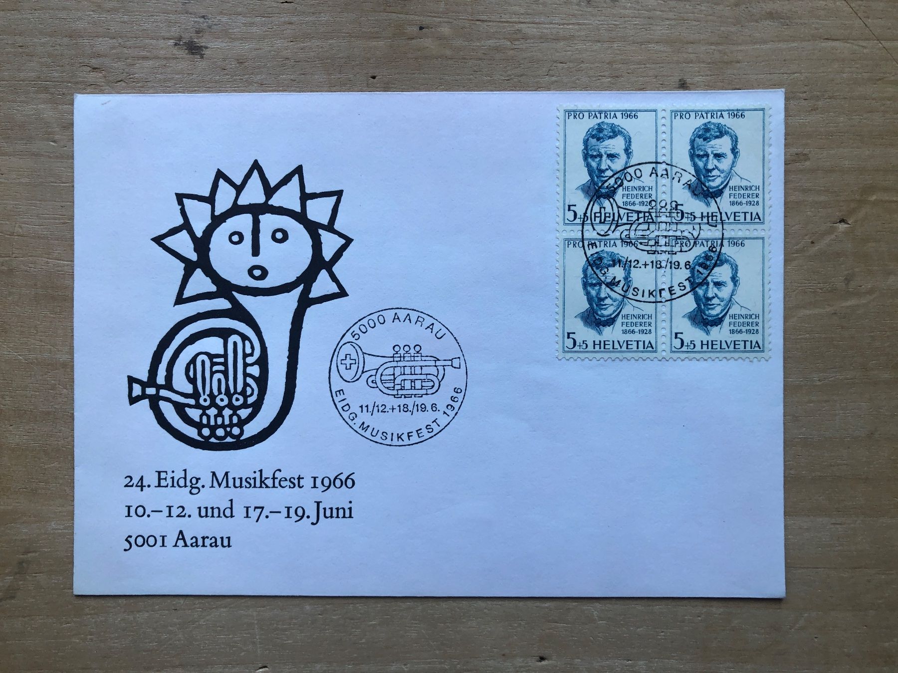 Alle Briefmarken: 24. Eidg. Musikfest 1966 Aarau – Gebraucht aus Neuchâtel von Atahuallpa