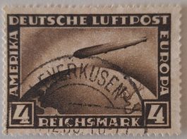 DE Reich - 4 RM Zeppelin Luftpost - Stempel LEVERKUSEN