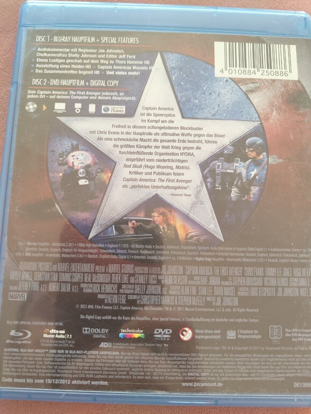 Tutti i DVDs: Blu-Ray Captain America: The First Avenger – Usato da Zürich venduto da Slevin2710 1