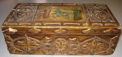 Barattoli: Antike Stuck Holz-Schatulle – Usato da Bleienbach venduto da Mineral_Antik57 1