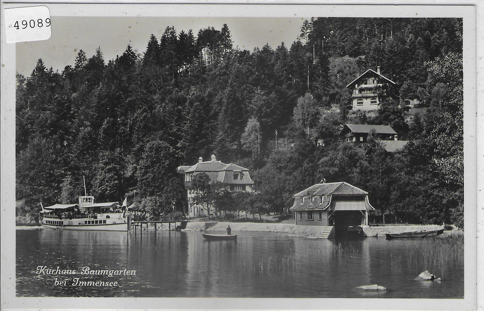 Cartoline postali: Kurhaus Baumgarten bei Immensee mit Dampfer "Rigi" – Usato da Ettingen venduto da Kartenplanet