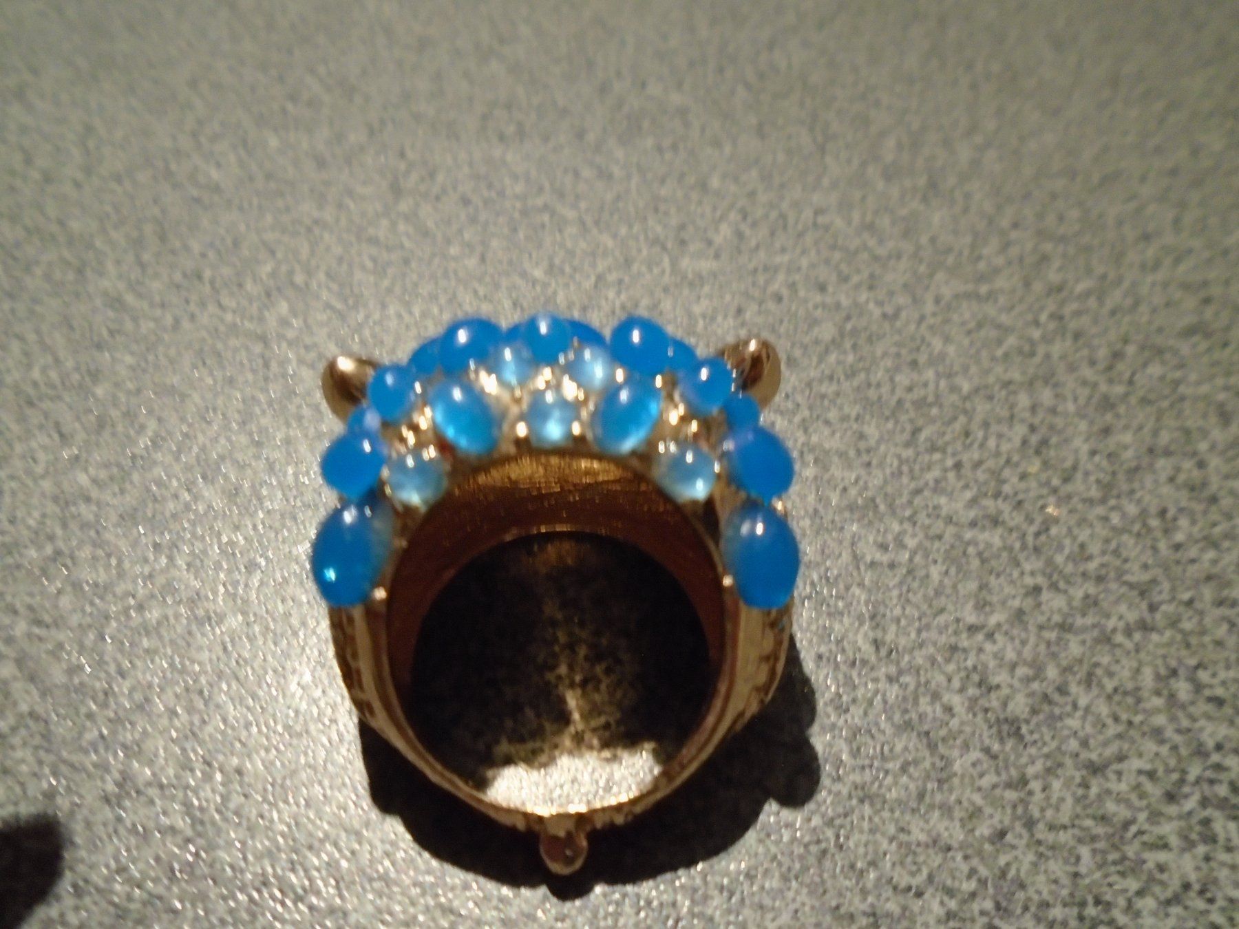 Anelli: Ring Eule / blaue Steinchen, grüne Augen – Nuovo (secondo la descrizione) da Zürich venduto da abraxas1291 1