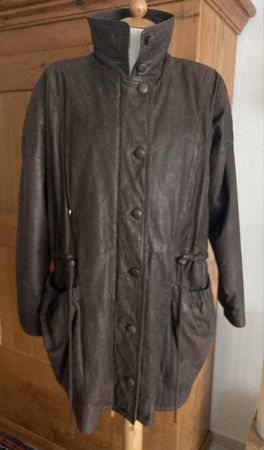 Vintage: Brauner Kurz-Ledermantel Gr.M/40/42 für den Winter!