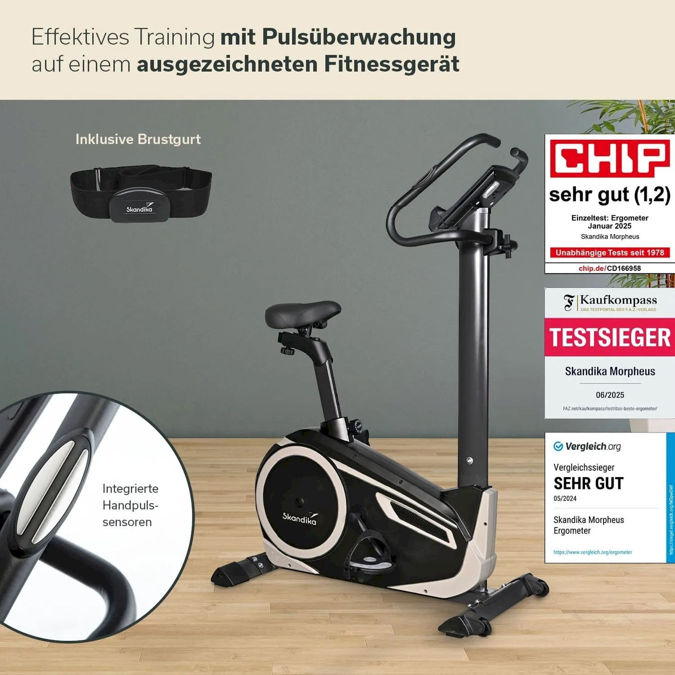 Vélos d'appartement: Skandika Morpheus Ergometer schwarz – Neuf avec emballage d'origine à Bottighofen par zaap 1