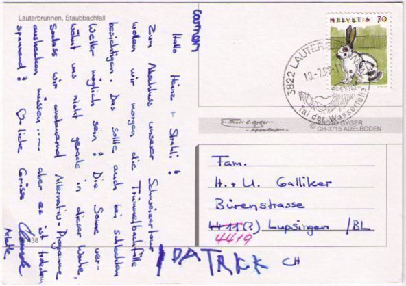 Ansichtskarten: Lauterbrunnen - Staubbachfall – Gebraucht aus Binningen von Mountainrider 1