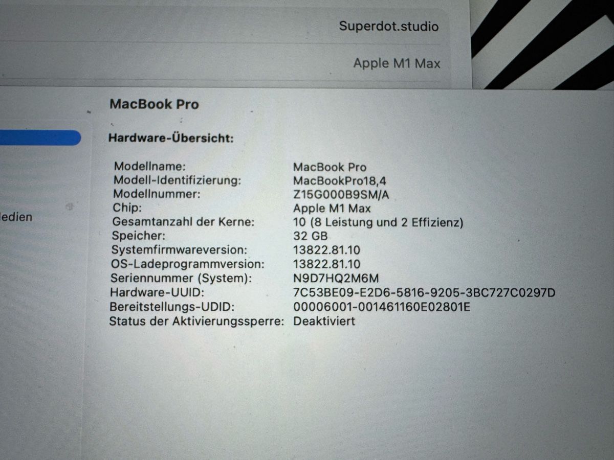 Apple Notebook: MacBook Pro 14" M1 Max 32GB | Nur 153 Zyklen – Usato da Basel venduto da vizbiz 3